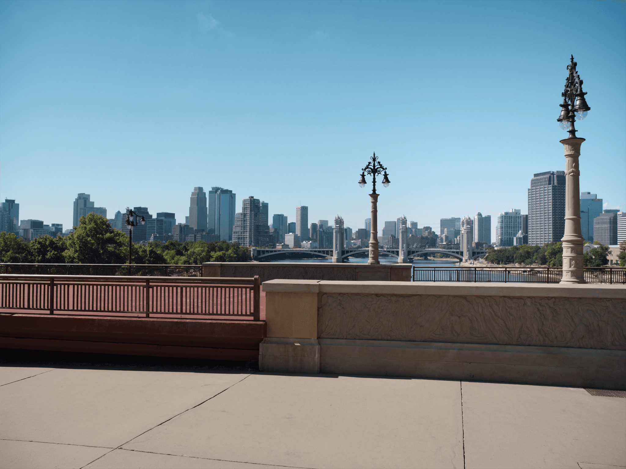 Minneapolis downtown skyline across the Mississippi River